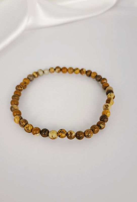 Bracelet Jaspe paysage 4mm - Libère le chagrin