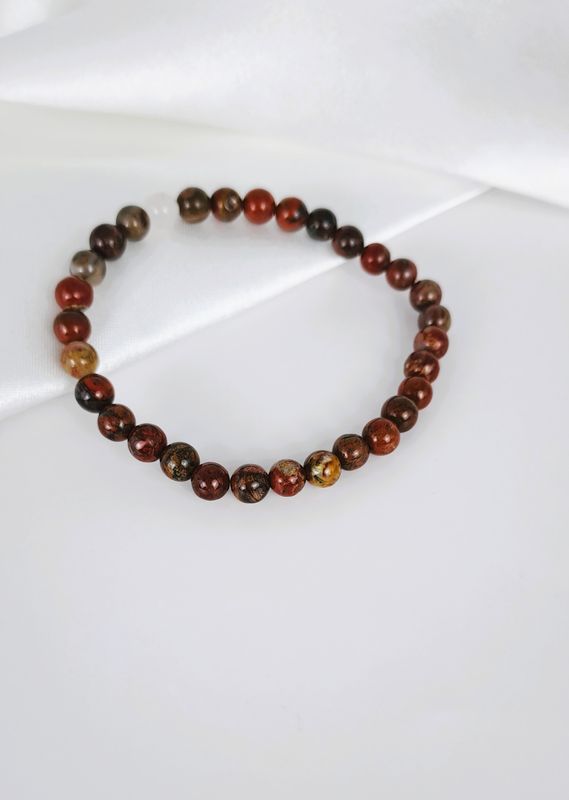 Bracelet Jaspe Rouge 6mm- Protection et équilibre