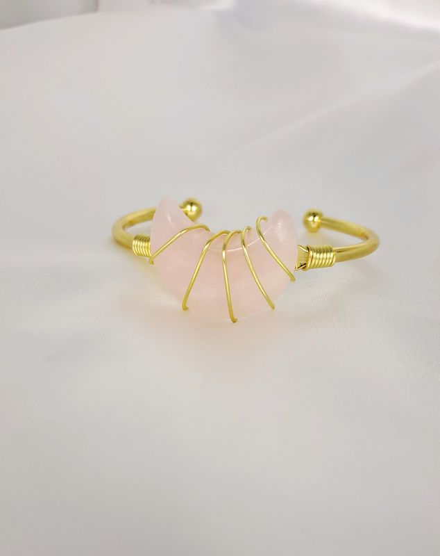 Bracelet Manchette Quartz rose - Apaisement