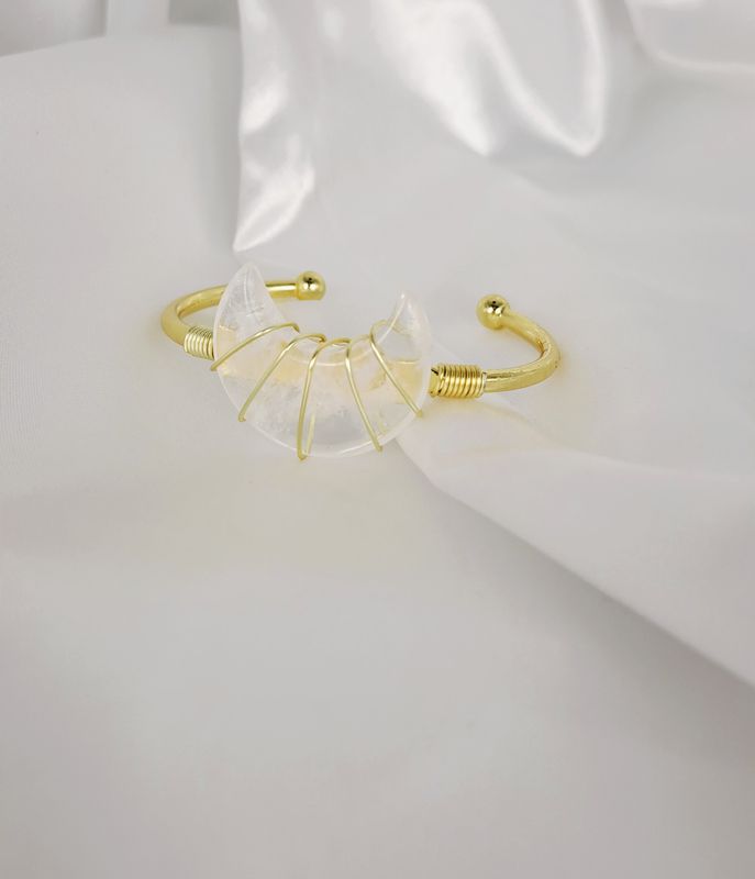 Bracelet Manchette Cristal de roche - Revitalise dans toutes les situations