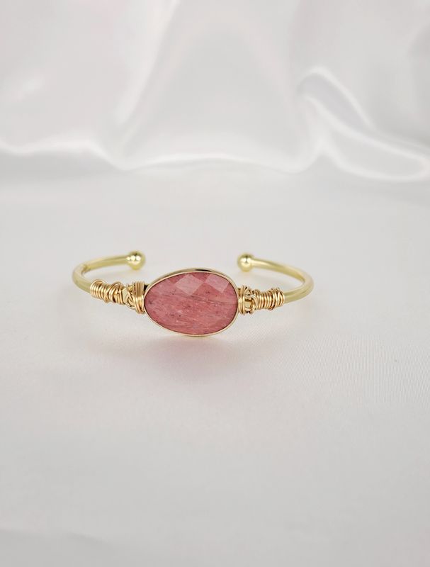 Bracelet Manchette Rhodonite - Anti-stress