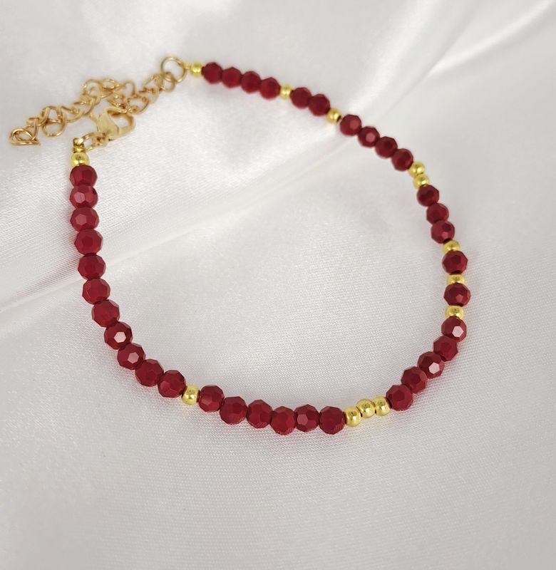 Bracelet Corail rouge facetté - Sagesse, intuition