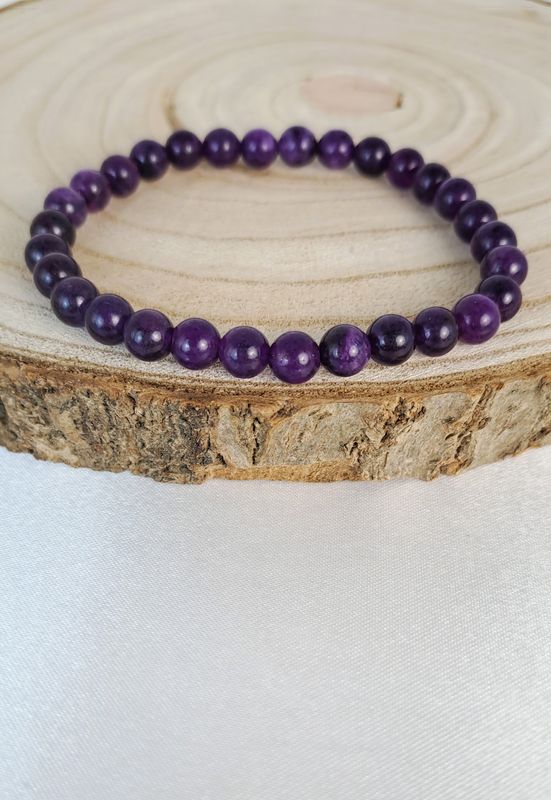 Bracelet Améthyste 6mm - Méditation, estime de soi