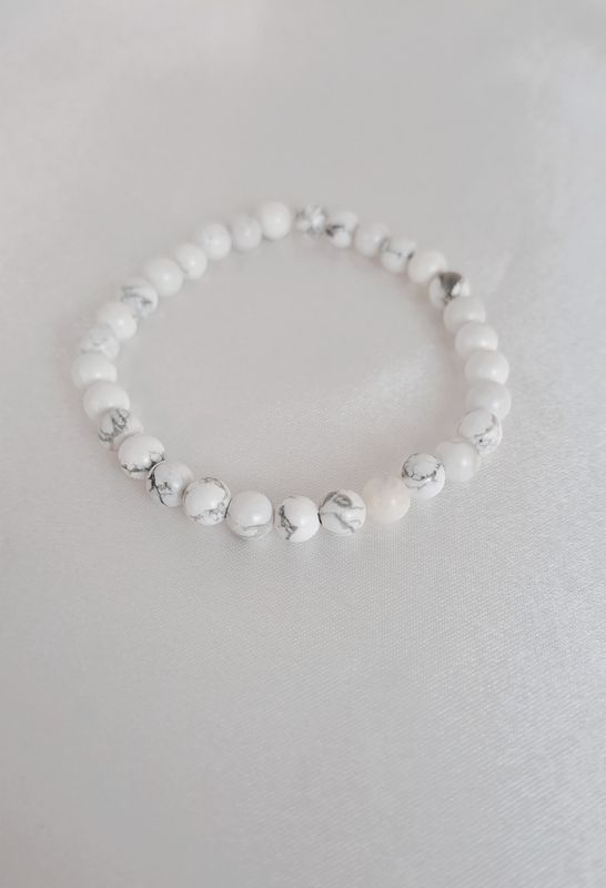 Bracelet Howlite 8mm - Communication calme, discernement