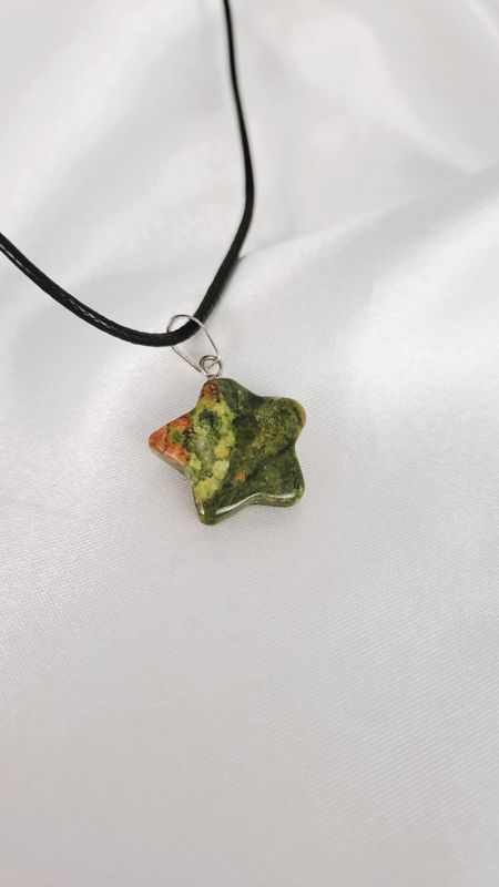 Pendentif Unakite " Forme étoile" - Surmonter les blocages