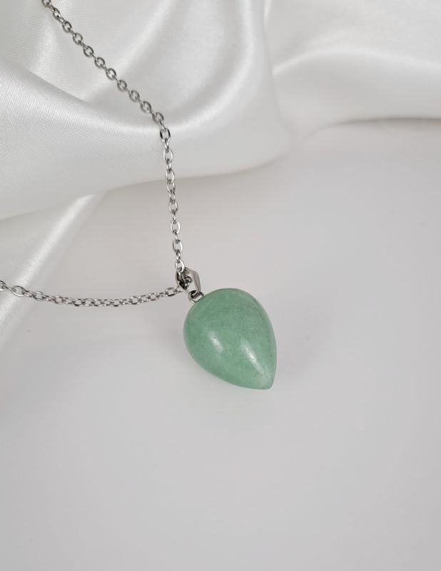 Pendentif Aventurine verte "Forme goutte"- Motivation, relaxation