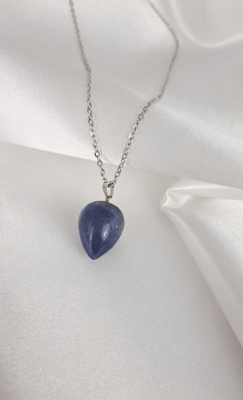 Pendentif Aventurine Bleue "Forme goutte"- Protège et apaise les émotions