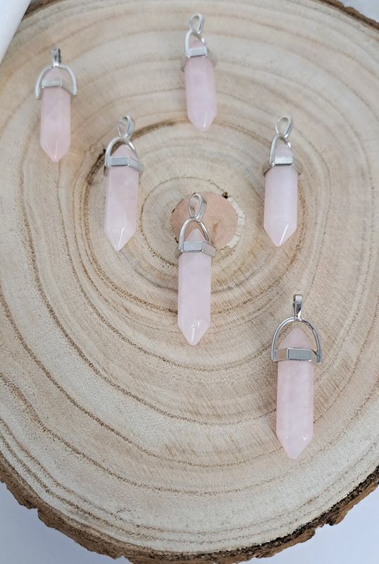 Pendentif Quartz rose "Forme prisme" - Surmonter les périodes de stress