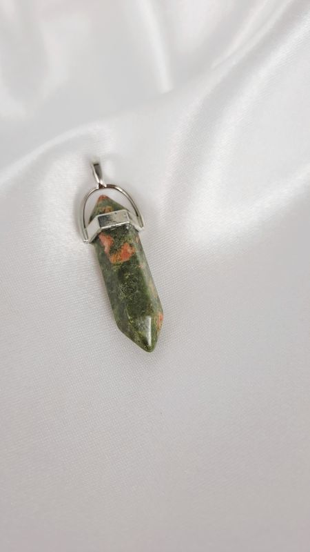 Pendentif Unakite "Forme Prisme" - Bénéfique aux émotions