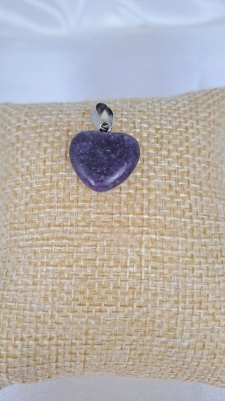 Pendentif Lépidolite "Forme cœur" - Apaisement
