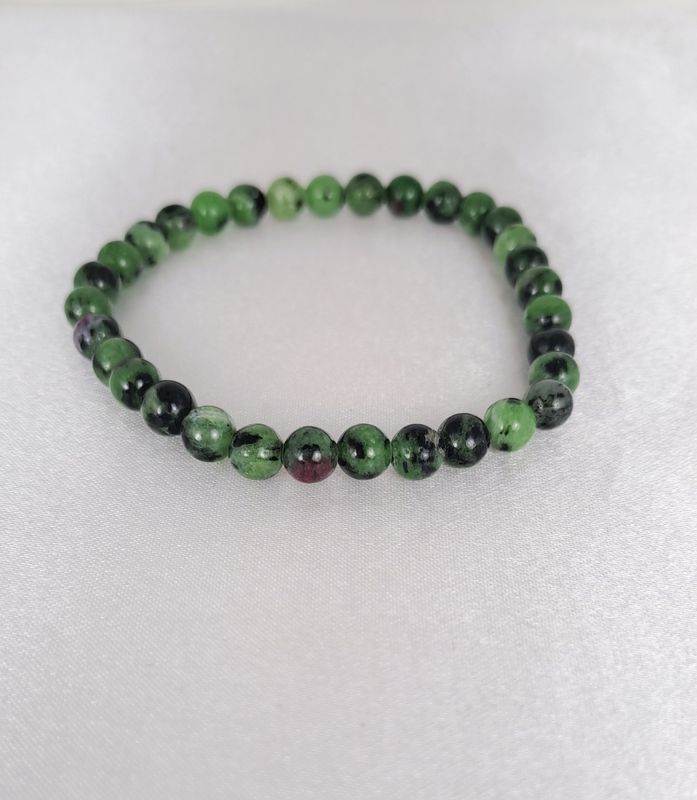 Bracelet Rubis-Zoïsite 6mm - Équilibre, vitalité
