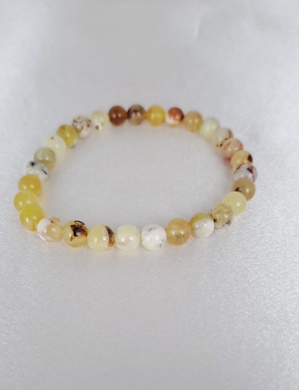 Bracelet Opale Jaune 6mm - Vitalité, sérénité