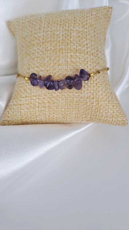 Bracelet Améthyste - Acier inoxydable - Protection générale