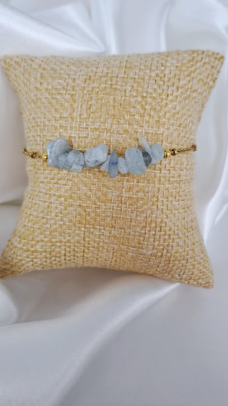 Bracelet Aigue-marine - Acier inoxydable