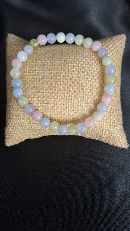 Bracelet Morganite 6mm - Clarté de pensée, calme