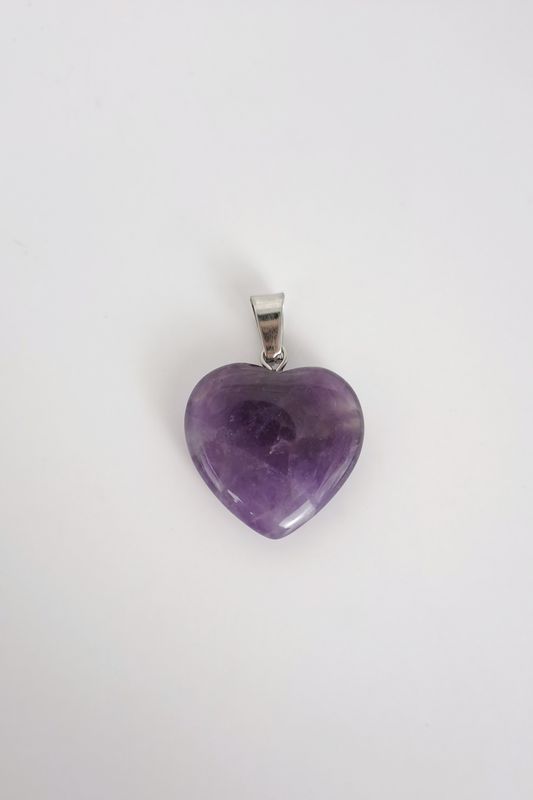 Pendentif Améthyste "Forme cœur"- Protection générale