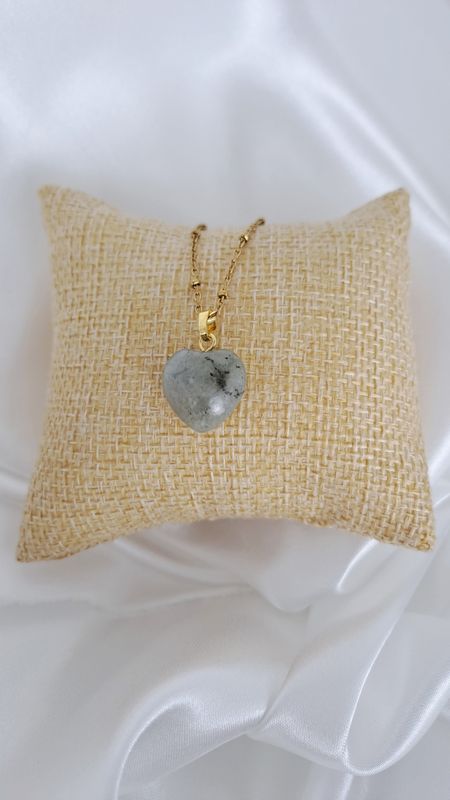 Collier et pendentif en Labradorite - Acier inoxydable