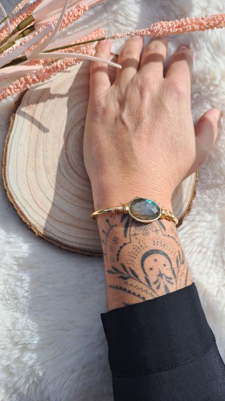 Bracelet Manchette Labradorite - Stabilité et intuition