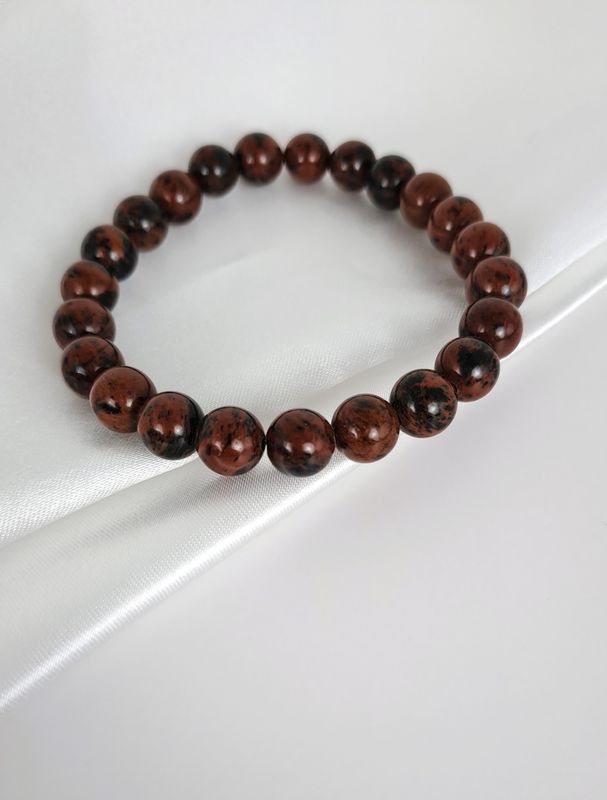 Bracelet Obsidienne Acajou "Mahogany" 8mm - Vitalité et force