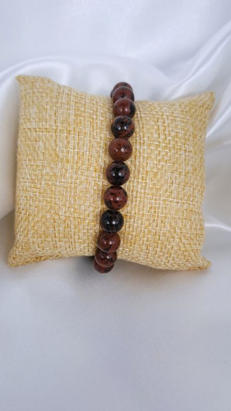 Bracelet Obsidienne Acajou "Mahogany" 8mm - Vitalité et force