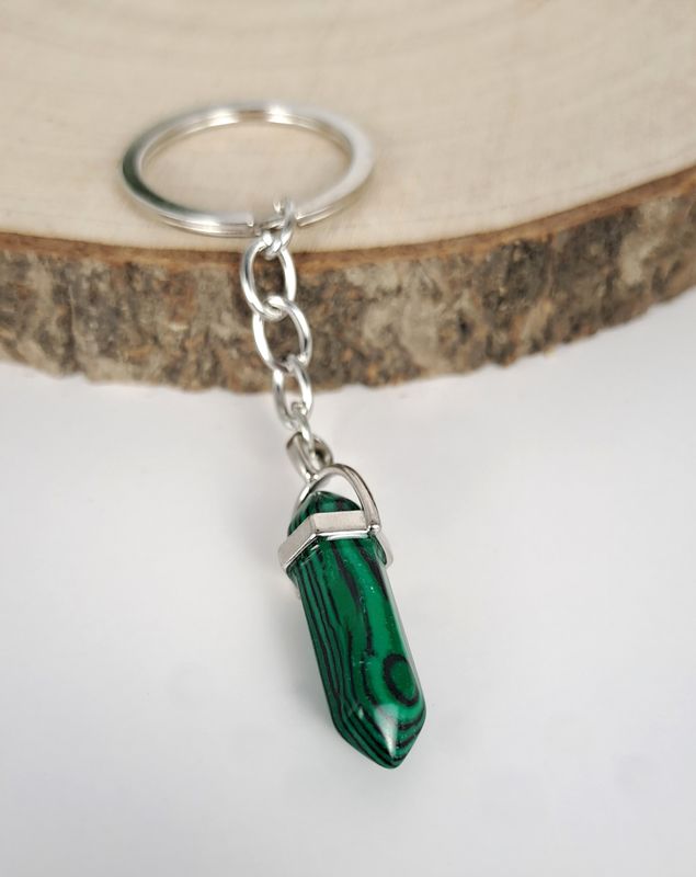 Porte-clé Malachite "Forme prisme"