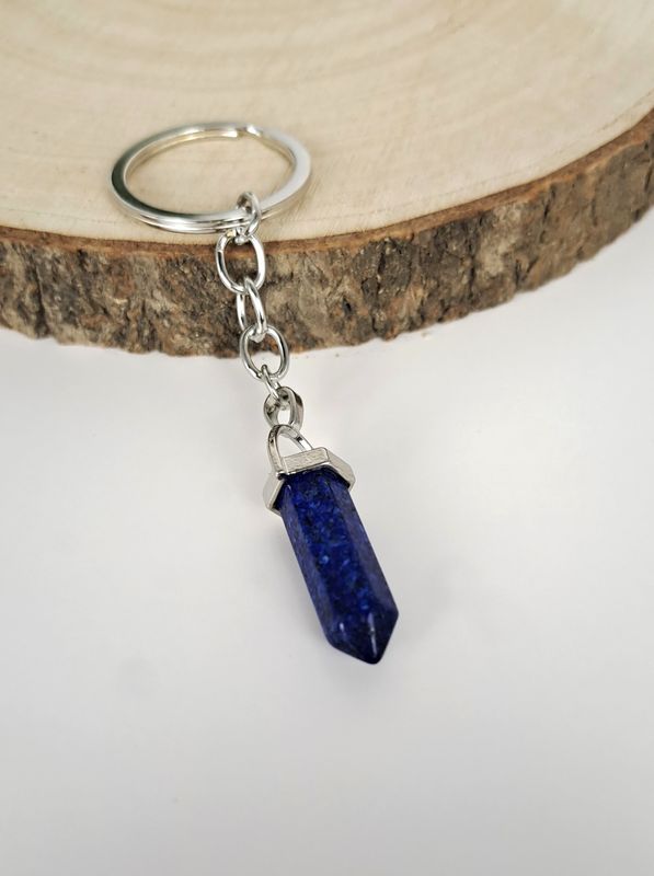 Porte-clé Lapis-lazuli "Forme prisme"
