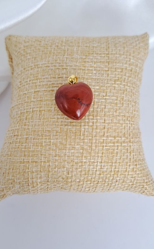 Pendentif Jaspe rouge "Forme cœur" - Ancrage et vitalité