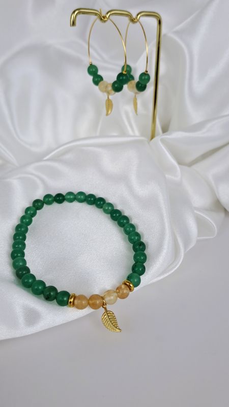 Parure Jade vert et Citrine - Rayonner avec douceur et lumière