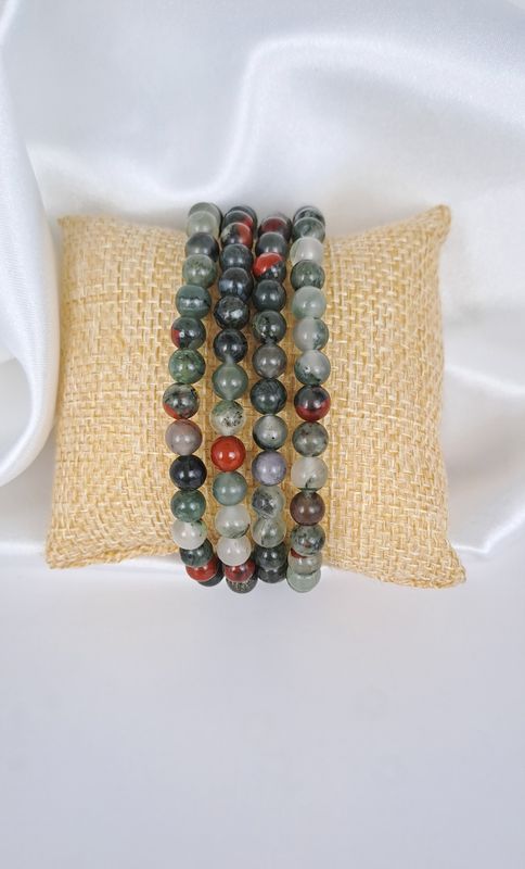 Bracelet Jaspe Héliotrope - Jaspe sanguin 6mm - Ancrage, Vitalité
