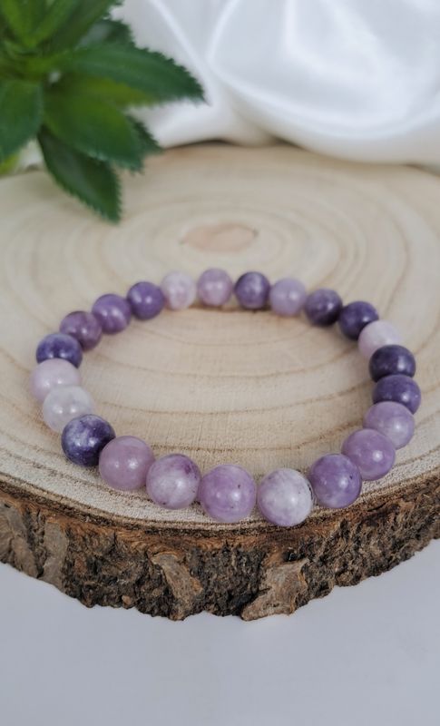 Bracelet Lépidolite 8mm - Libération émotionnelle