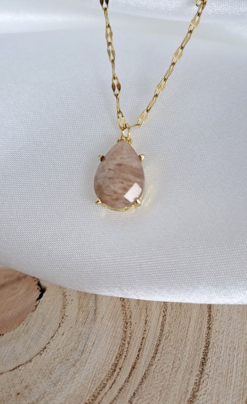 Collier et pendentif Pierre de soleil - Acier inoxydable