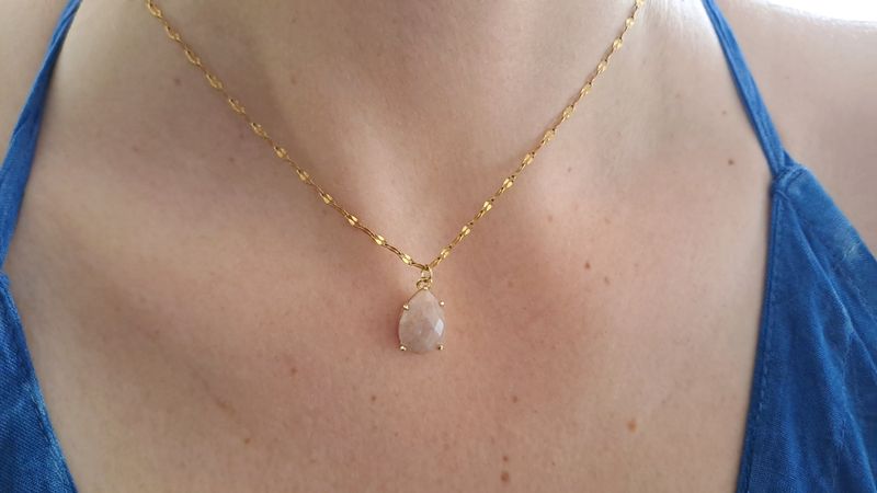 Collier et pendentif Pierre de soleil - Acier inoxydable