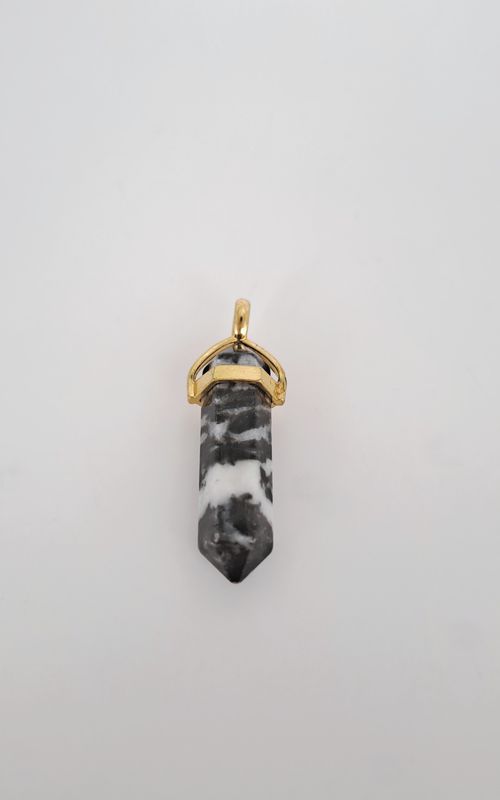 Pendentif Jaspe Zèbre "Forme prisme" - Harmonie et énergie