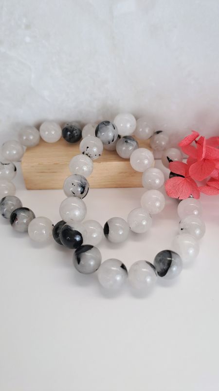 Bracelet Quartz Tourmaliné 10-11mm - Équilibre et harmonie