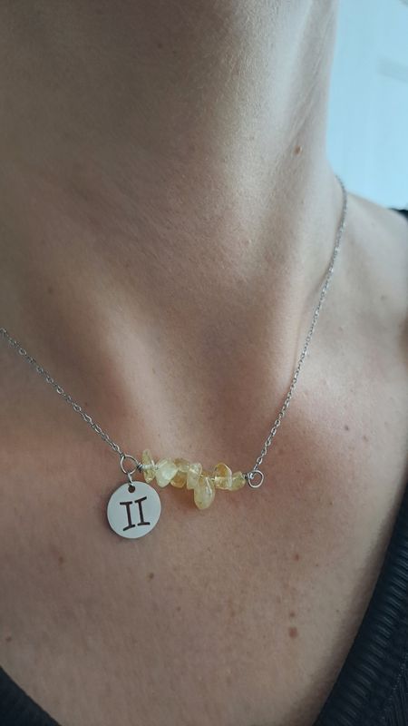 Collier astro Gémeaux Citrine - Énergie pétillante