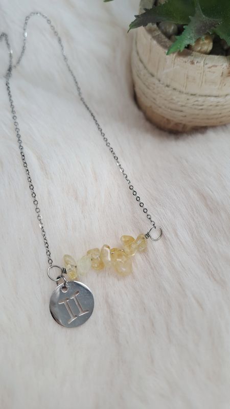 Collier astro Gémeaux Citrine - Énergie pétillante