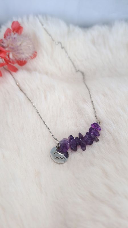 Collier astro Verseau Améthyste - Sérénité