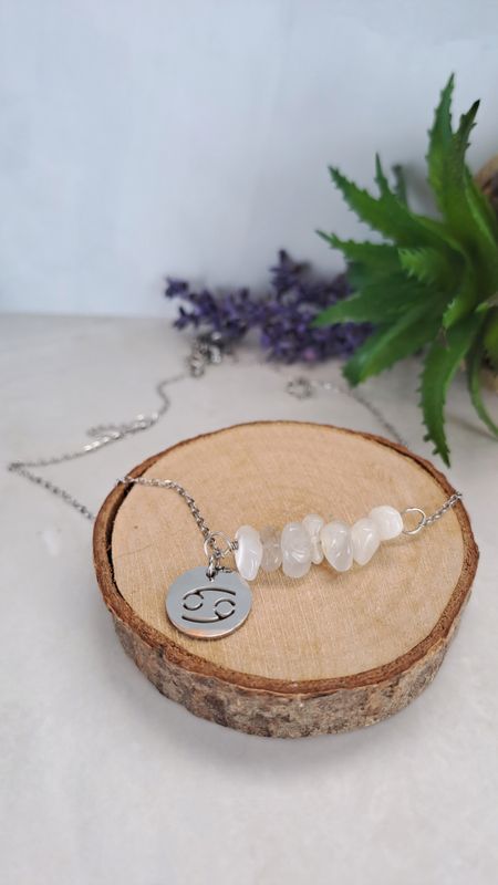 Collier astro Cancer Pierre de lune - Harmonie intérieure