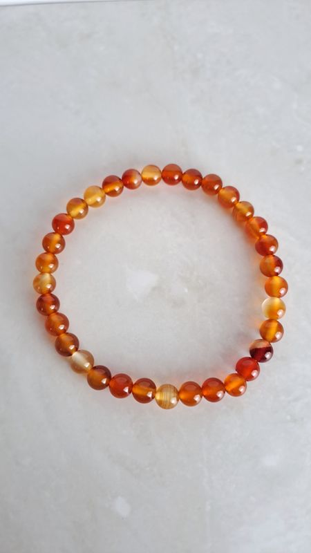 Bracelet Cornaline 6mm - Vitalité et confiance