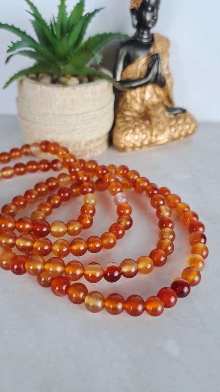 Bracelet Cornaline 6mm - Vitalité et confiance