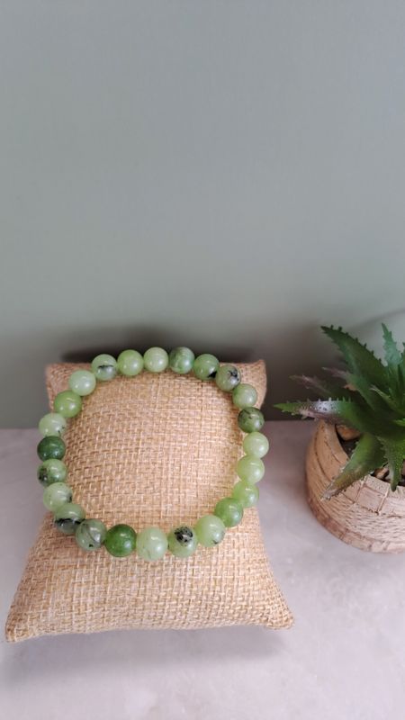 Bracelet Prehnite 8mm - Douceur et Sérénité