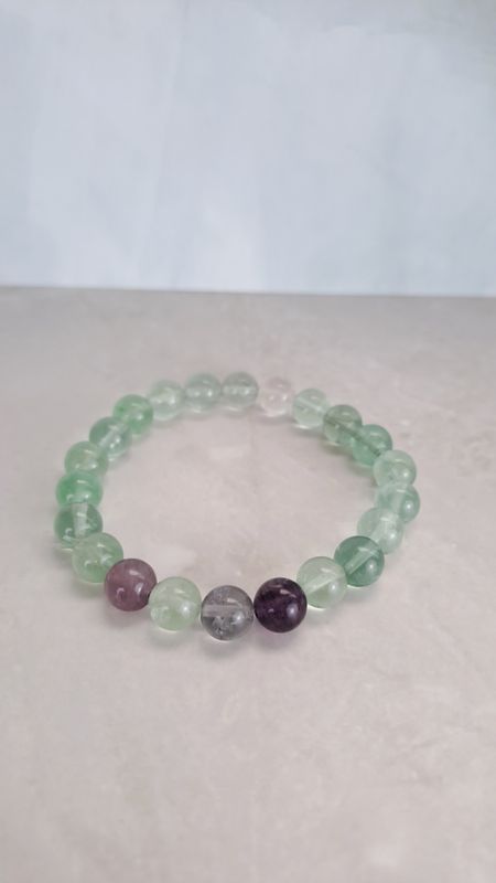 Bracelet Fluorite Arc-en-ciel 8mm - Équilibre et concentration