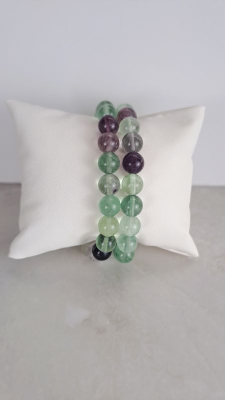 Bracelet Fluorite Arc-en-ciel 8mm - Équilibre et concentration