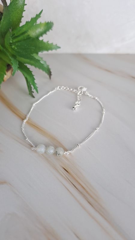 Bracelet Labradorite et Argent sterling - Protection, intuition et élégance