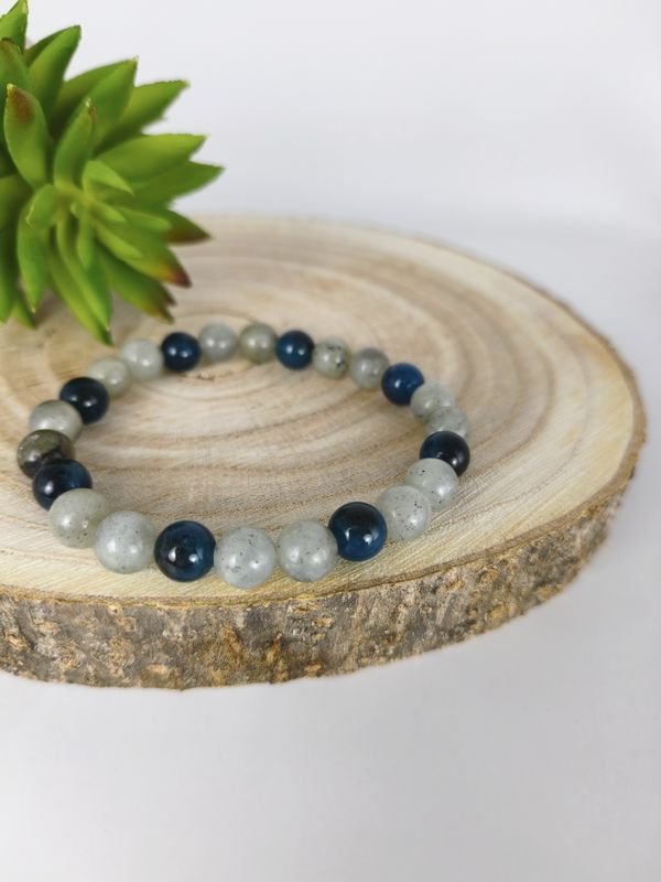 Bracelet Labradorite et Apatite - Protection et expression