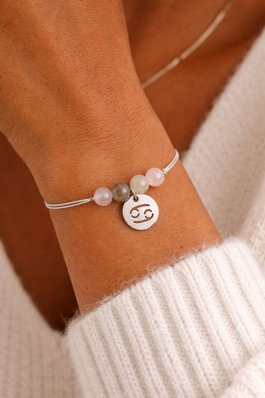 Bracelet astrologique cordon Cancer - Sensibilité et intuition