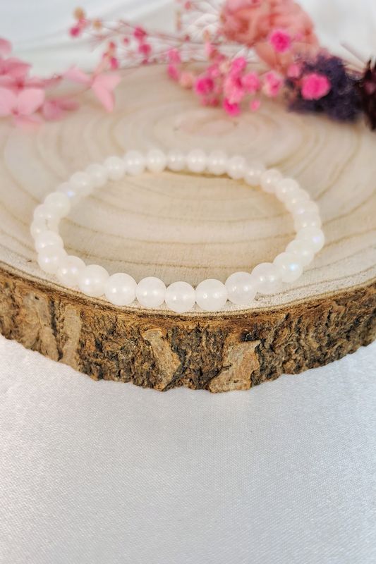 Bracelet Pierre de Lune arc en ciel 6mm - La sagesse, l'intuition