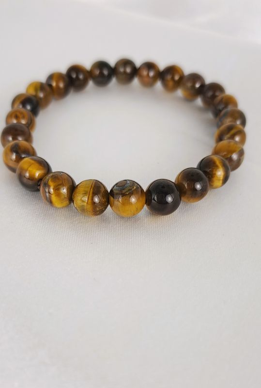 Bracelet Œil de tigre marron 8mm - Calme, protection