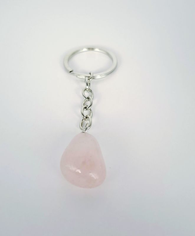 Porte-clé Quartz rose "Forme irrégulière"