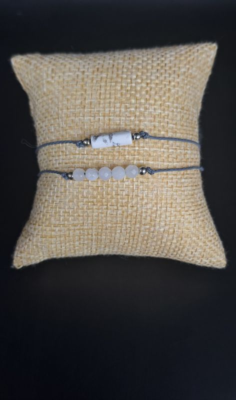 Bracelet cordon ensemble de deux " Équilibre émotionnel" 4mm